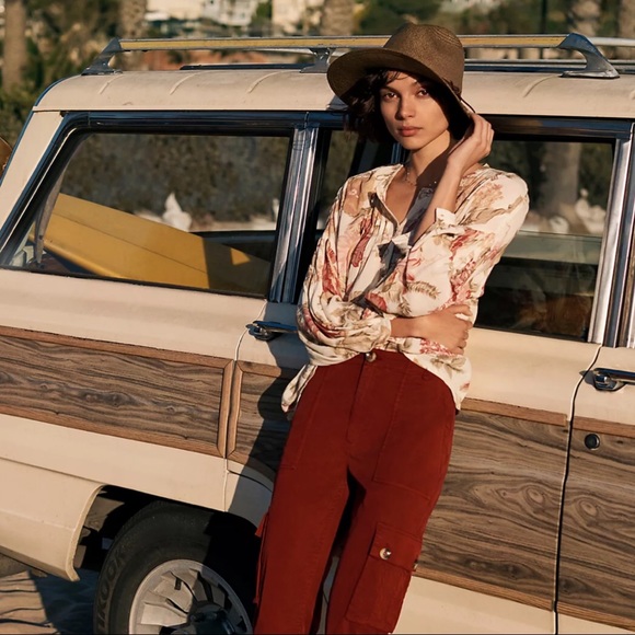 FRYE X ANTHROPOLOGIE Floral peasant blouse medium - Picture 6 of 13